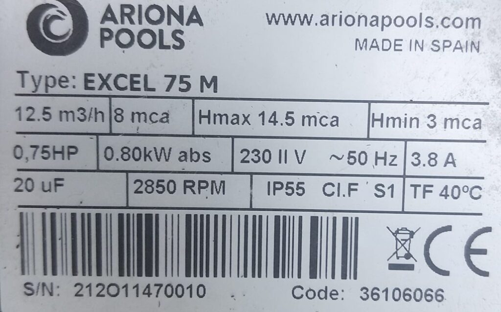 Optima SACI - Pompa per piscina compatibile con elettrolisi al sale 29 {%ALT_TEXT%}