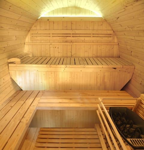 Sauna exterior Gaia Luna interior LED