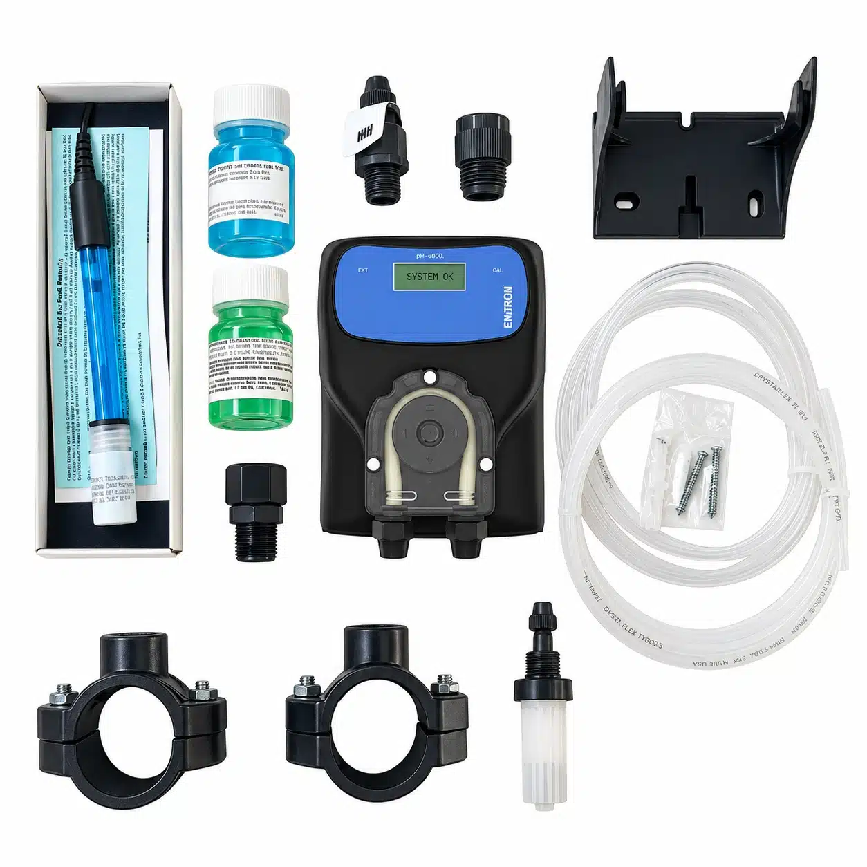 PK Pool pH Etatron - Bomba dosificadora de pH para piscina - Display digital 2 Bomba de dosificacion pk pH etatron completa con accesorios