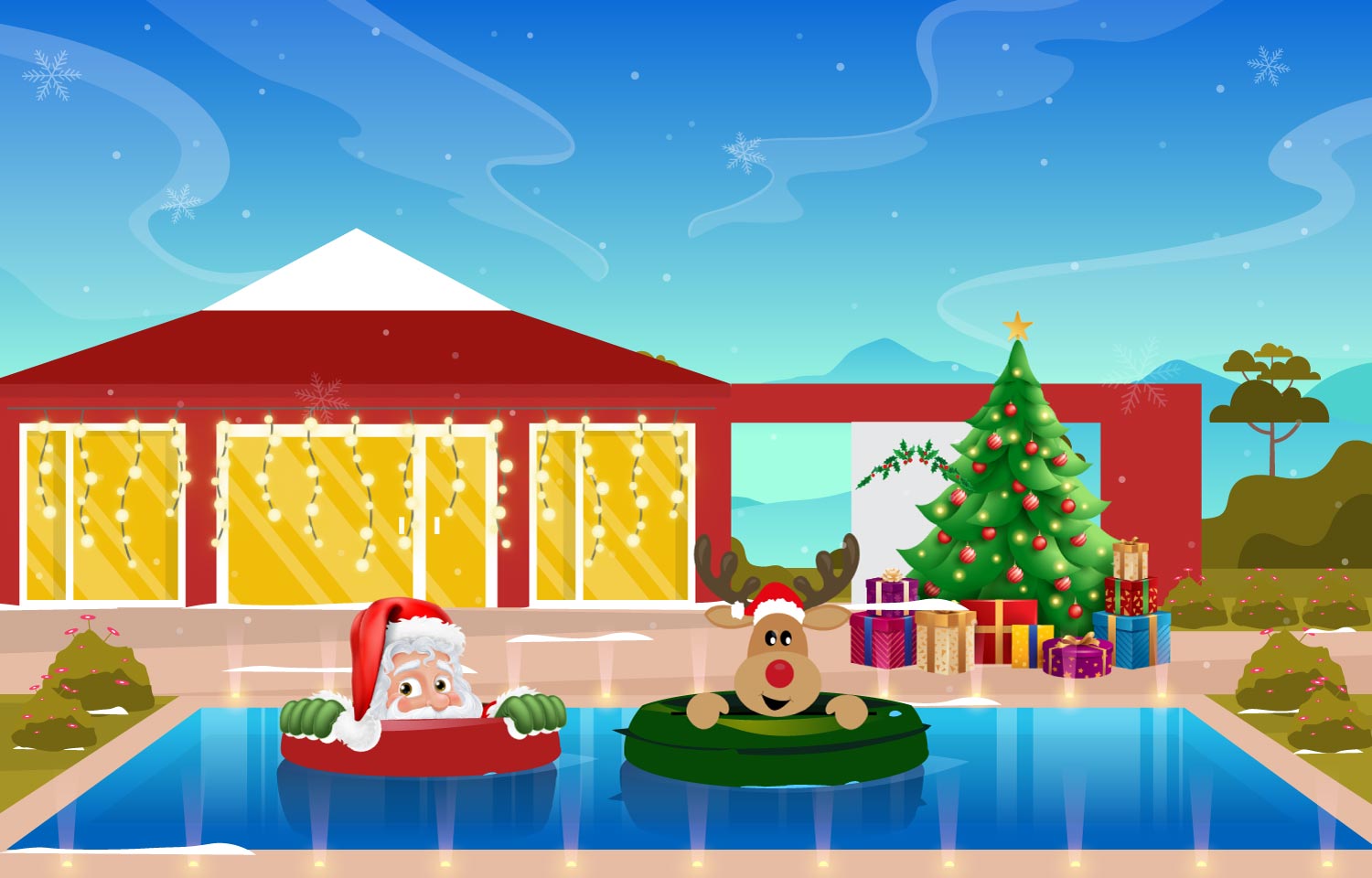 Navidad: ideas para decorar tu piscina
