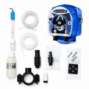 Dinamik SEKO pH-Pumpe für Schwimmbäder, komplett mit pH-Sonde, Stützmanschette, Ansaugfuß sowie Ansaug- und Einspritzschläuchen von PoolComet