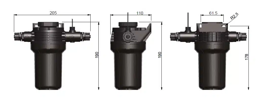 SEKO PSS8 - Probe holder vessel for 3 electrodes with flow sensor 18 {%ALT_TEXT%}