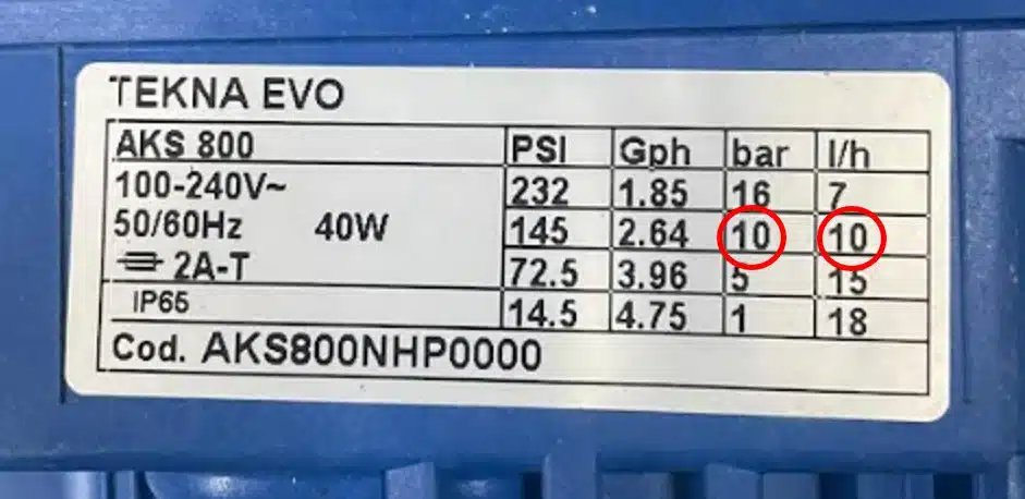 Bomba dosificadora para piscina Tekna Evo AKS Seko 32 Etiqueta SEKO TEKNA AKS aks800nhp0000