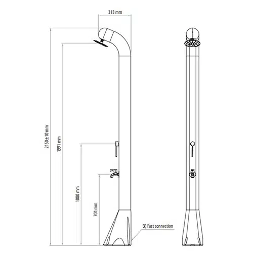 AstralPool Lively 25L Solar Shower with footwasher 37 technical data sheet Solar Shower Lively AstralPool 25 liters