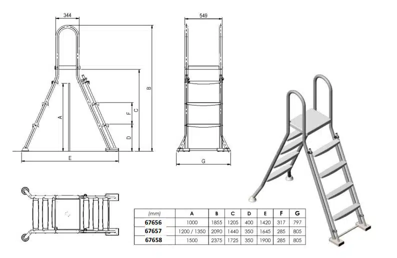 Escalera de seguridad para piscina elevada con plataforma 18 ficha tecnica escalera de seguridad para piscina elevada con plataforma