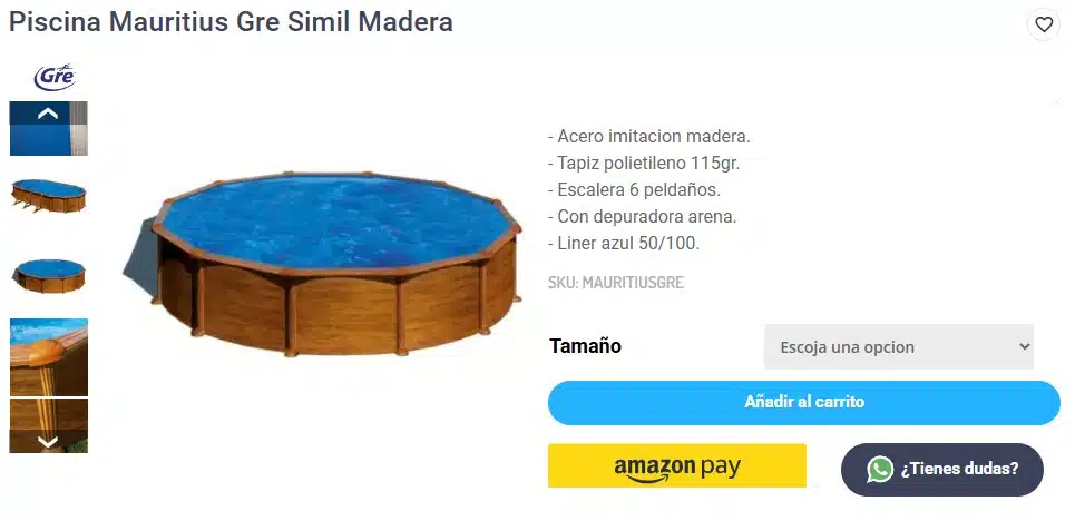 Mauritius Gre Simil Simil Wood Round Demountable Swimming Pool