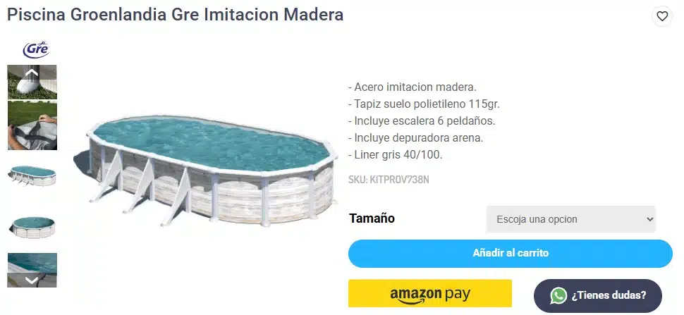 Piscinas desmontables grandes de acero Groenlandia Gre