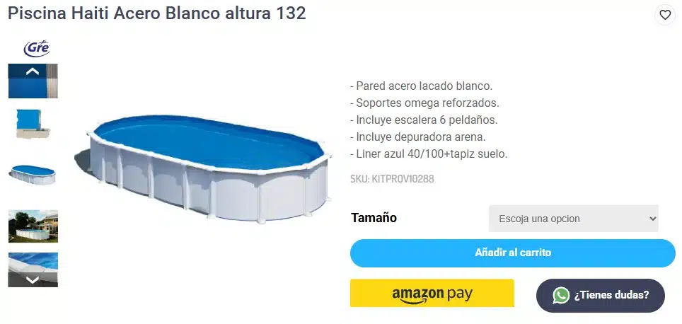 Piscinas desmontables grandes de acero Haiti Gre