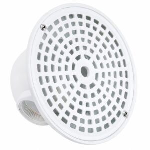 Scarico rotondo per piscina in cemento, colore bianco, ABS, codice 500170