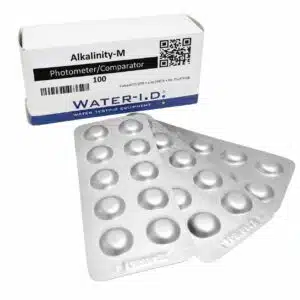 209060AL caixa com 100 reagentes TAC para alcalinidade em piscinas da i.d. water.i.d. PoolComet