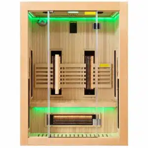 Sauna Sense 2 Infrarot-Sauna für den Innenbereich, Frankreich, von POOLSTAR, mit Farbtherapie, Ionisator und integriertem HiFi-Radio
