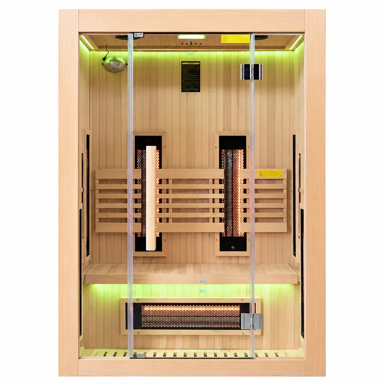 Infrarot-Heimsauna Sense 2 – 2 Plätze – Niedriger Verbrauch 6 Sauna Sense Infrarotsauna für den Innenbereich, Frankreich, Sauna POOLSTAR, Farbtherapie, Ionisator, integrierte HiFi-Anlage, Farbtherapie